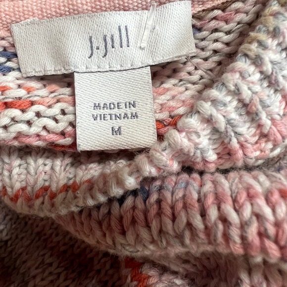 J. Jill Cotton Space Dye Sweater Tunic Multicolor Knit Pullover Size Medium - Picture 5 of 6